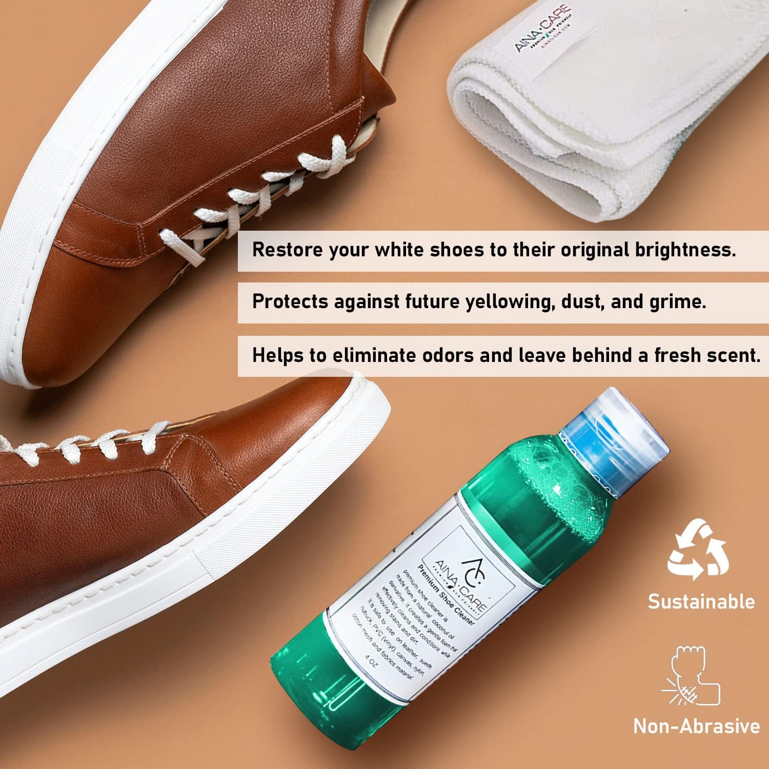 Bronze Sneaker Cleaner With Free Microfiber Cloth