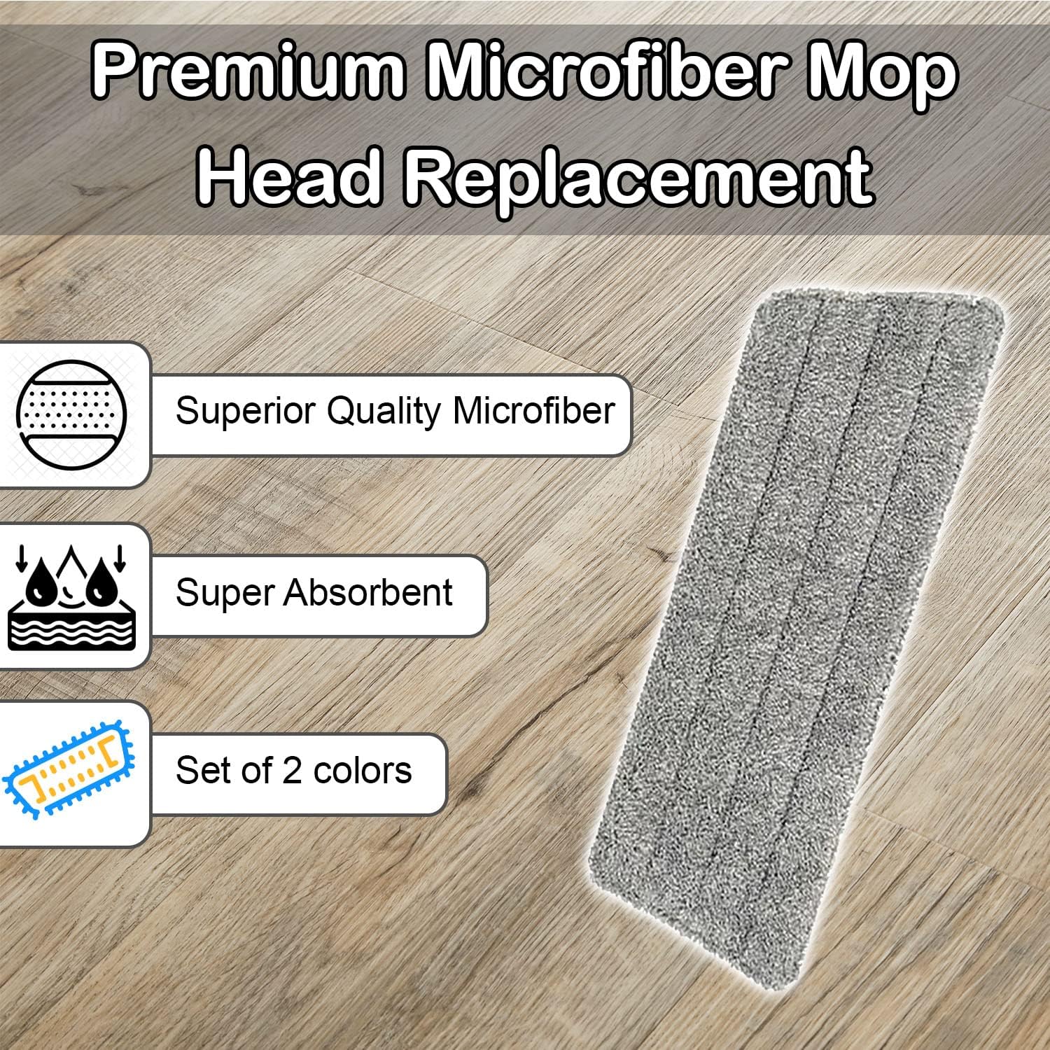 Replacement Mop Head Replacement Microfiber Mop Head Set Of 2