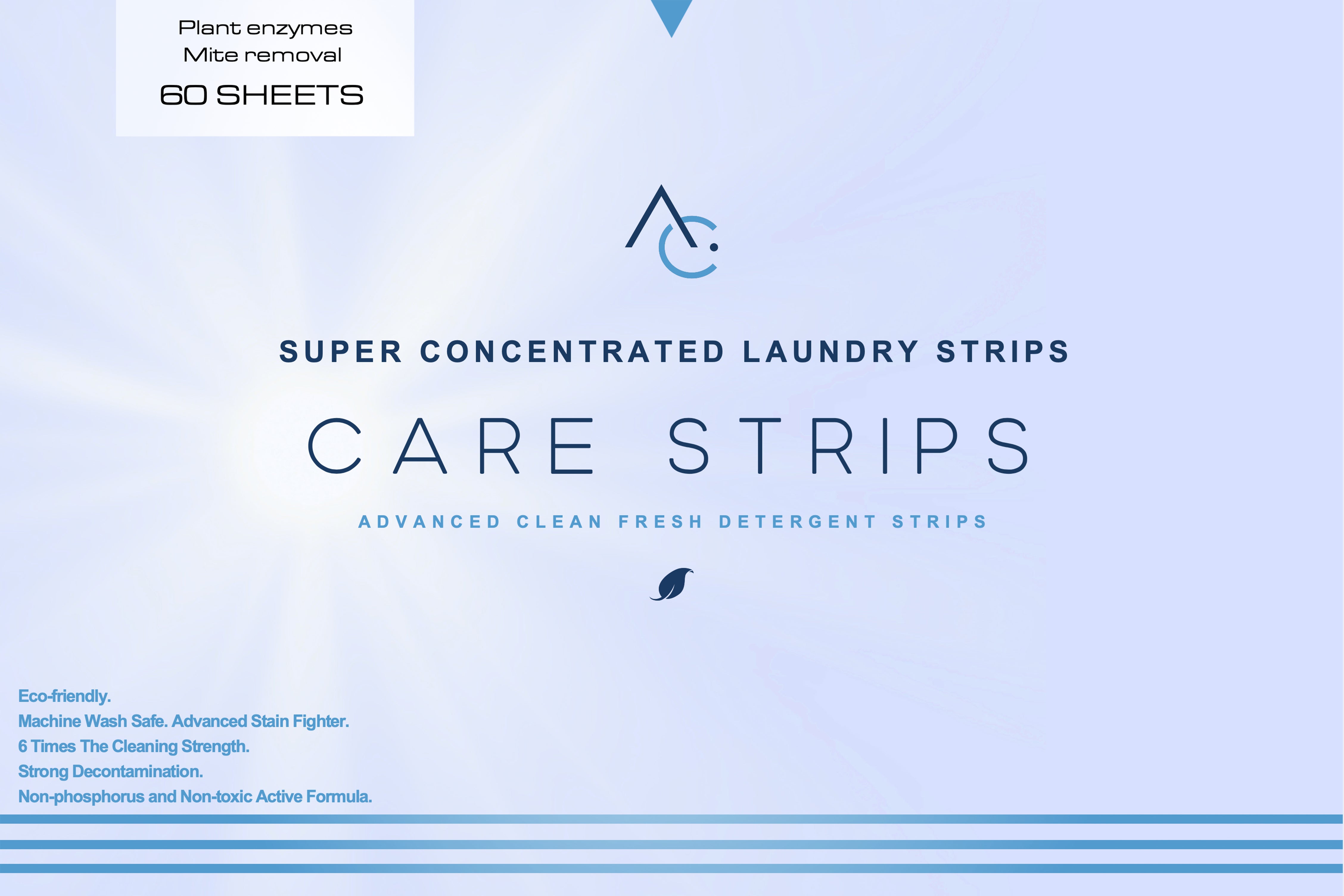 Laundry Care Strip concentrated detergent. Pack- 60 Load   [3 Packs]